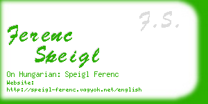 ferenc speigl business card